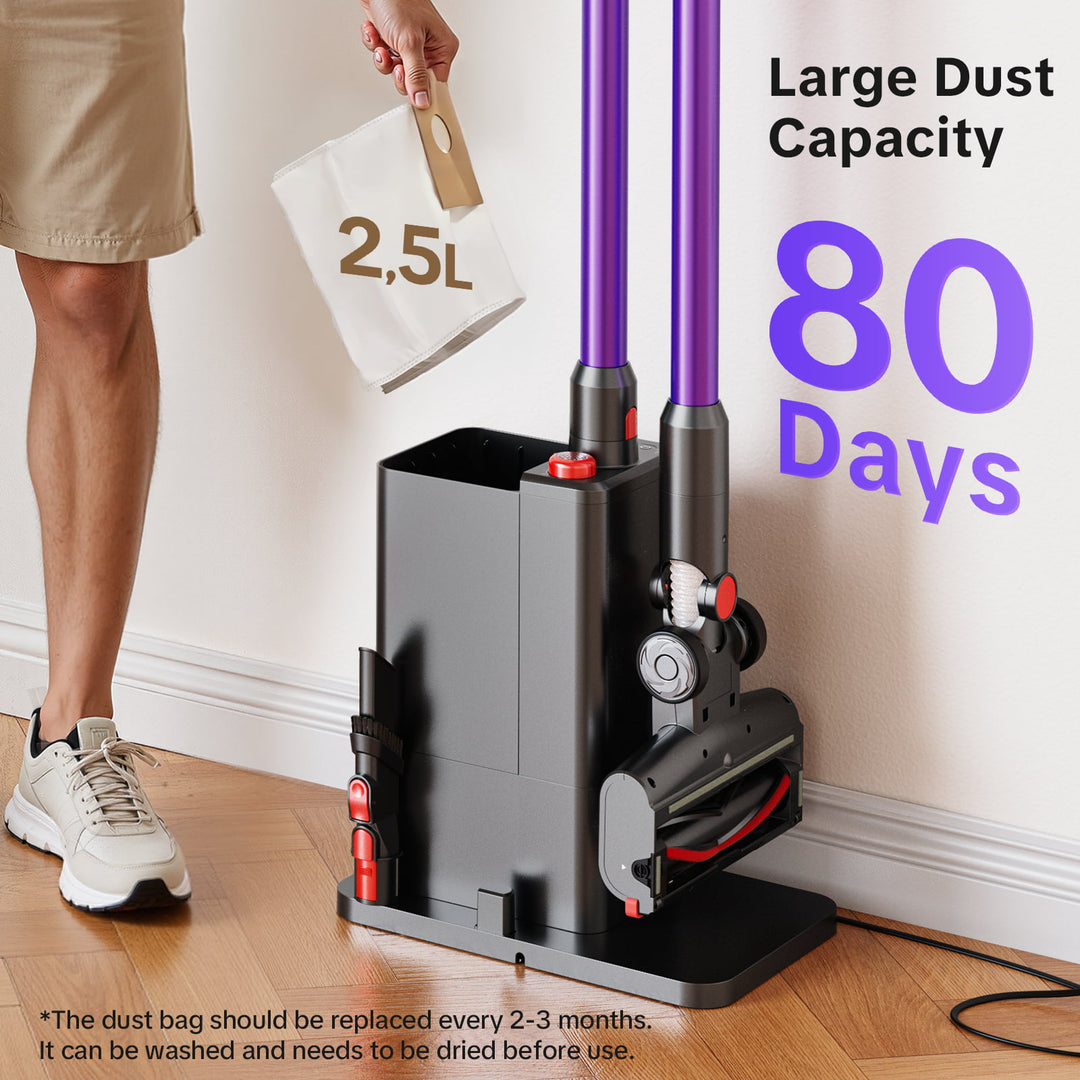 lubluelu X1000 Akku-Staubsauger mit 2,5L Selbstentleerende Staubstation