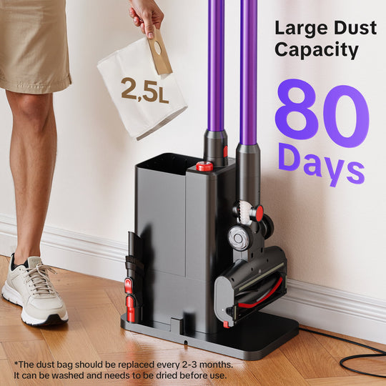 lubluelu X1000 Akku-Staubsauger mit 2,5L Selbstentleerende Staubstation