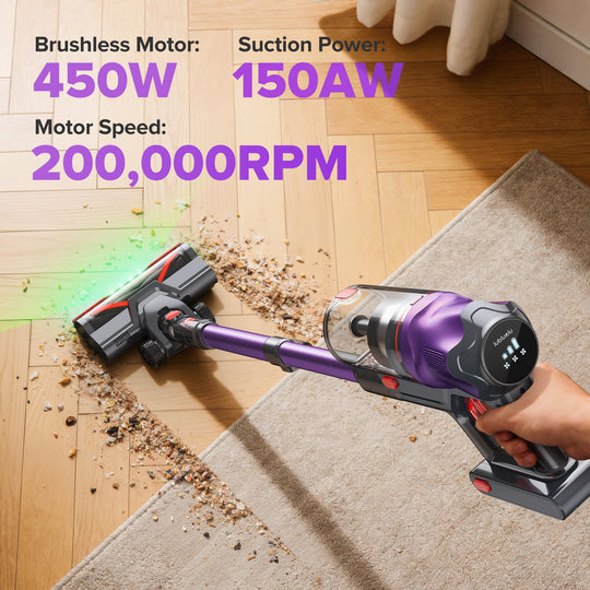 lubluelu G20-Aspirateur sans fil autoportant avec une puissante aspiration de 150 AW