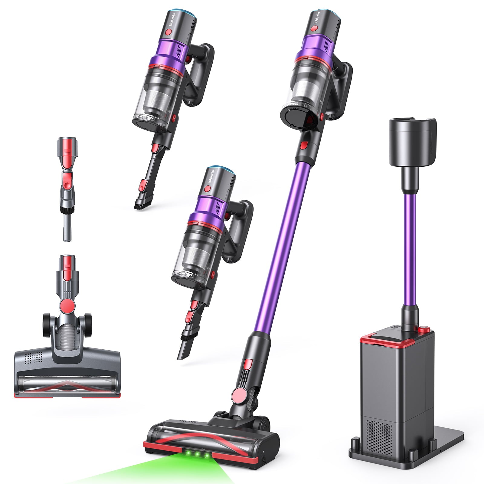 lubluelu X1000 Cordless Vacuum Cleaner with 2.5L Self-Emptying Dust Station