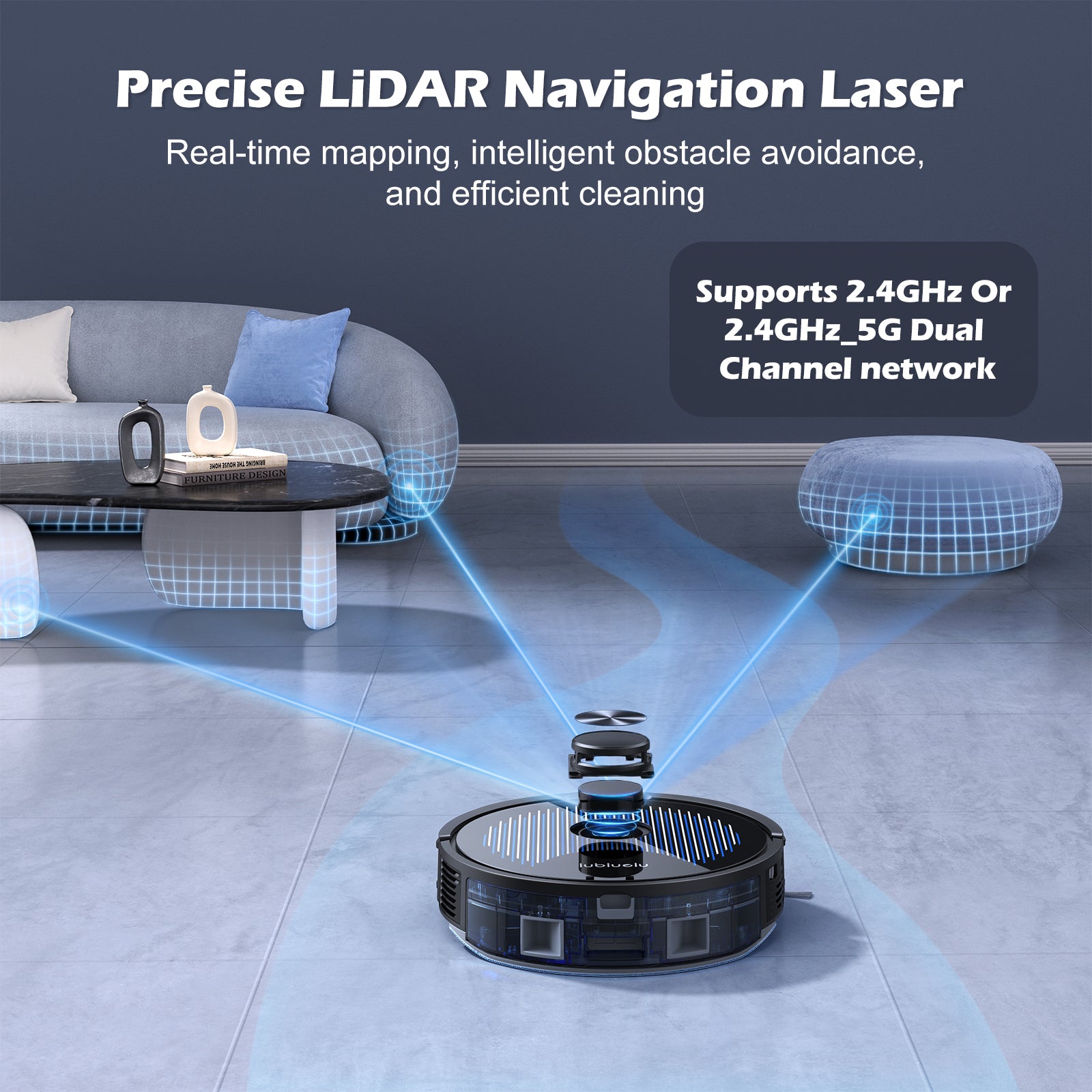 lubluelu A9 - LDS9.0 LiDAR Navigation Robotic Vacuum Cleaner