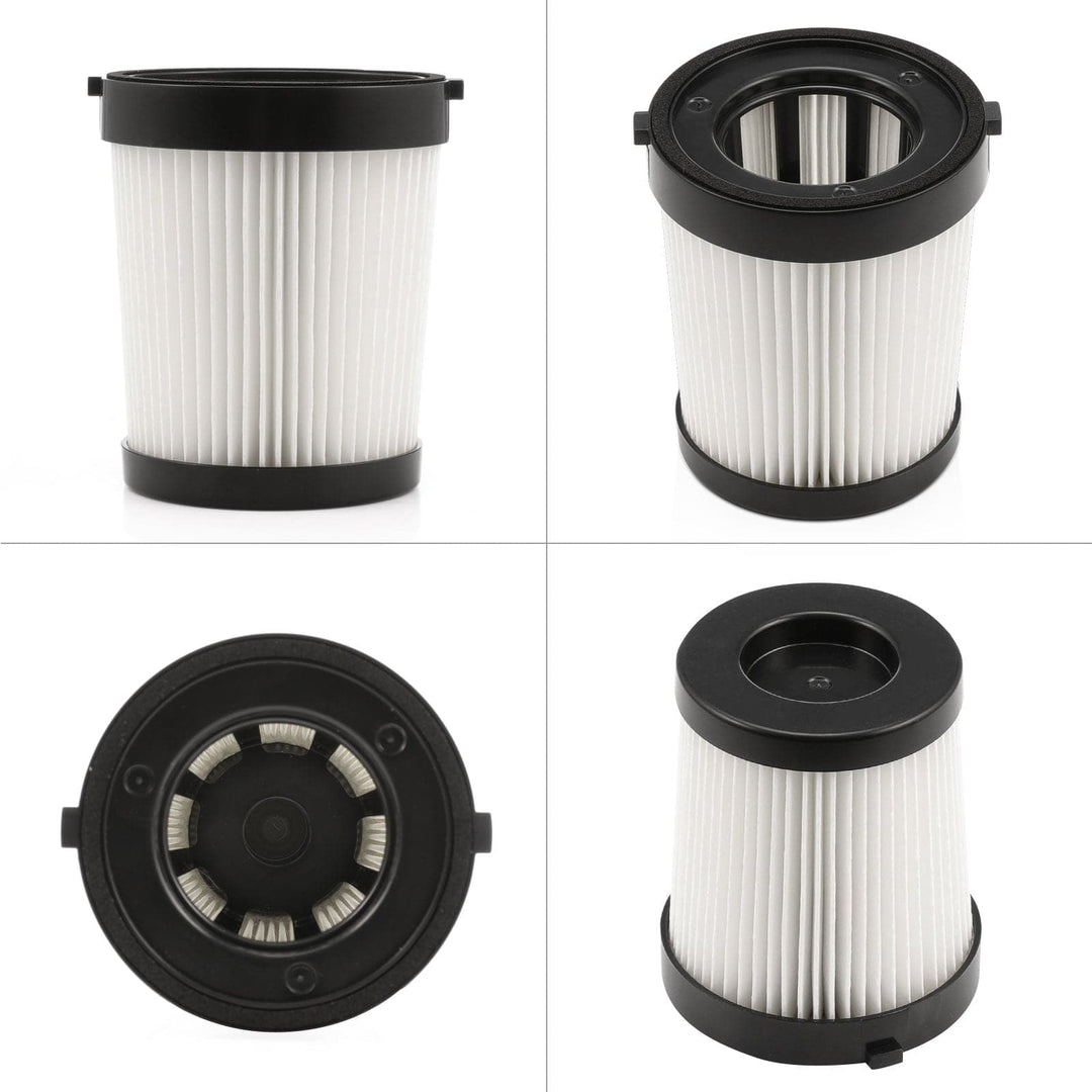 A set of four HEPA filters designed for the lubluelu 202 vacuum cleaner, displayed in different angles showing the filters and their components.