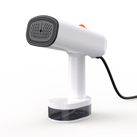 Handheld garment steamer on a white background