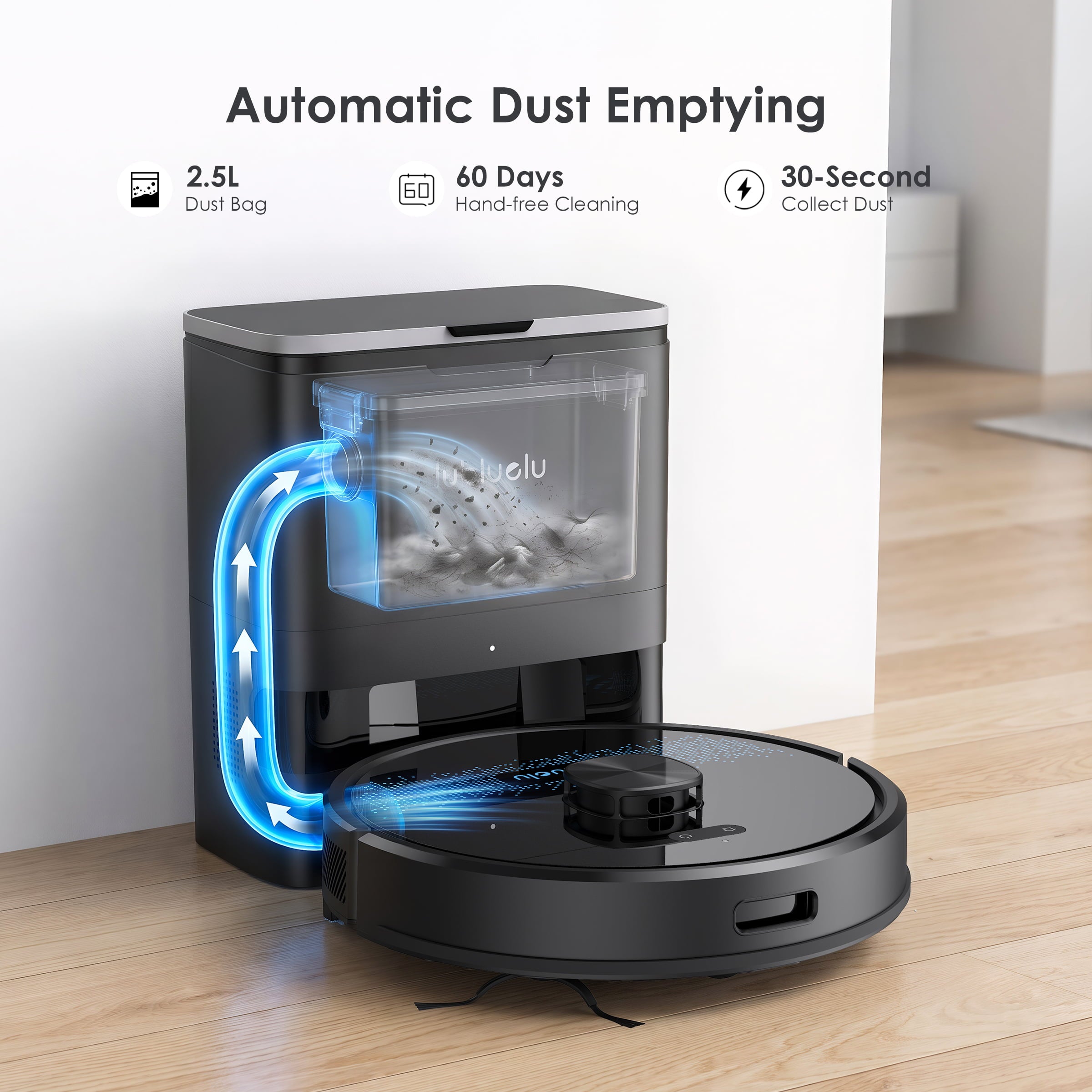 lubluelu SL60 Max+ Robot Vacuum with 2.5L Automatic Suction Station