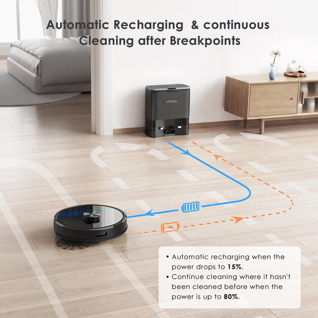 Aspirador robot lubluelu SL60 Max+ com 2,5L Estação de aspiração automática