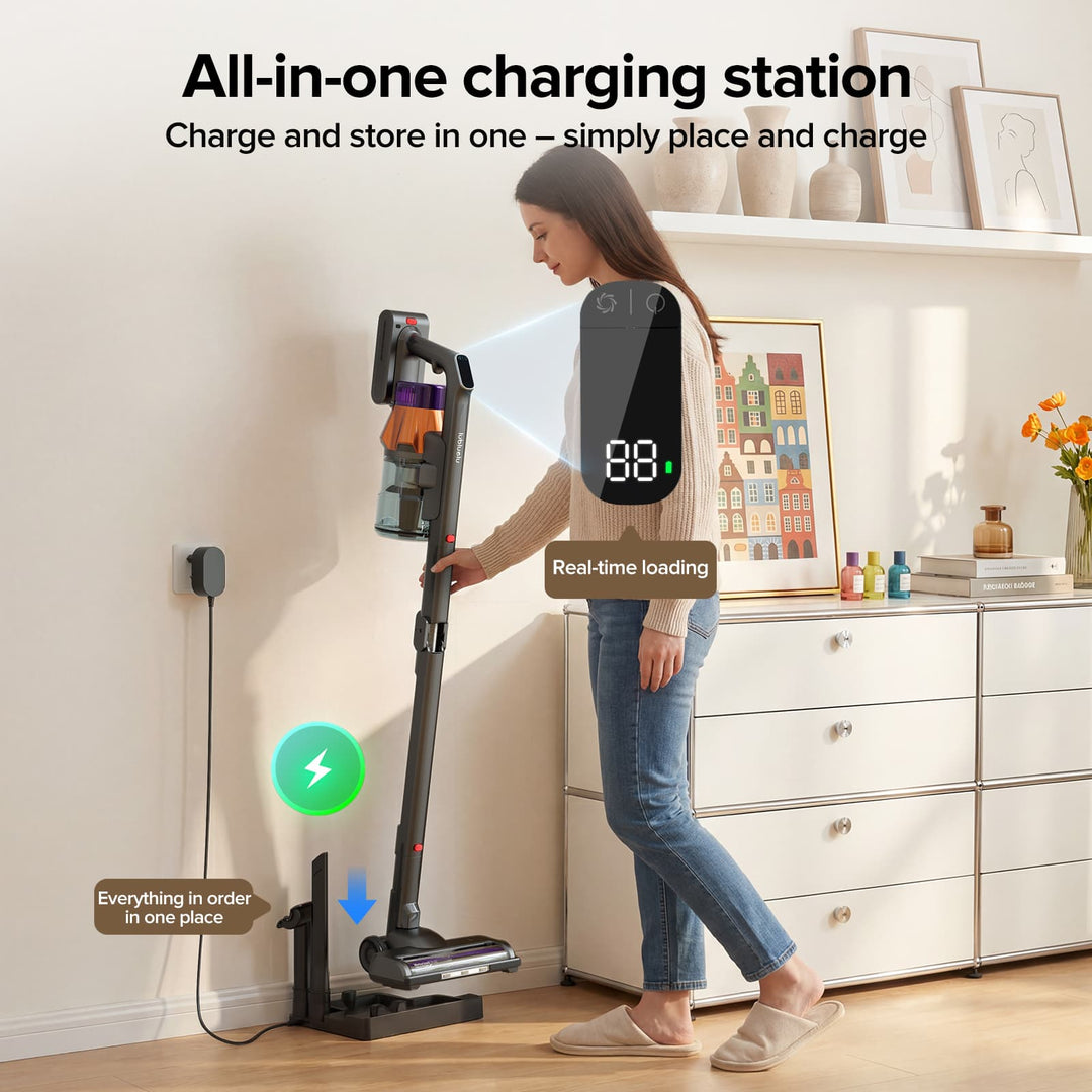 lubluelu G30 - Aspirapolvere a batteria pieghevole a 90°