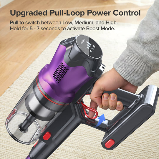 lubluelu G20-Aspirateur sans fil autoportant avec une puissante aspiration de 150 AW