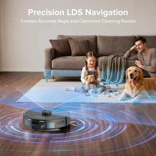 lubluelu LAspirateur robot 50 Max–7500 Pa avec double système anti-enchevêtrement