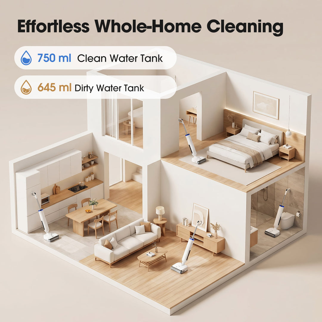 lubluelu T9 Wet & Dry Vacuum with 180° Lay-Flat Reach