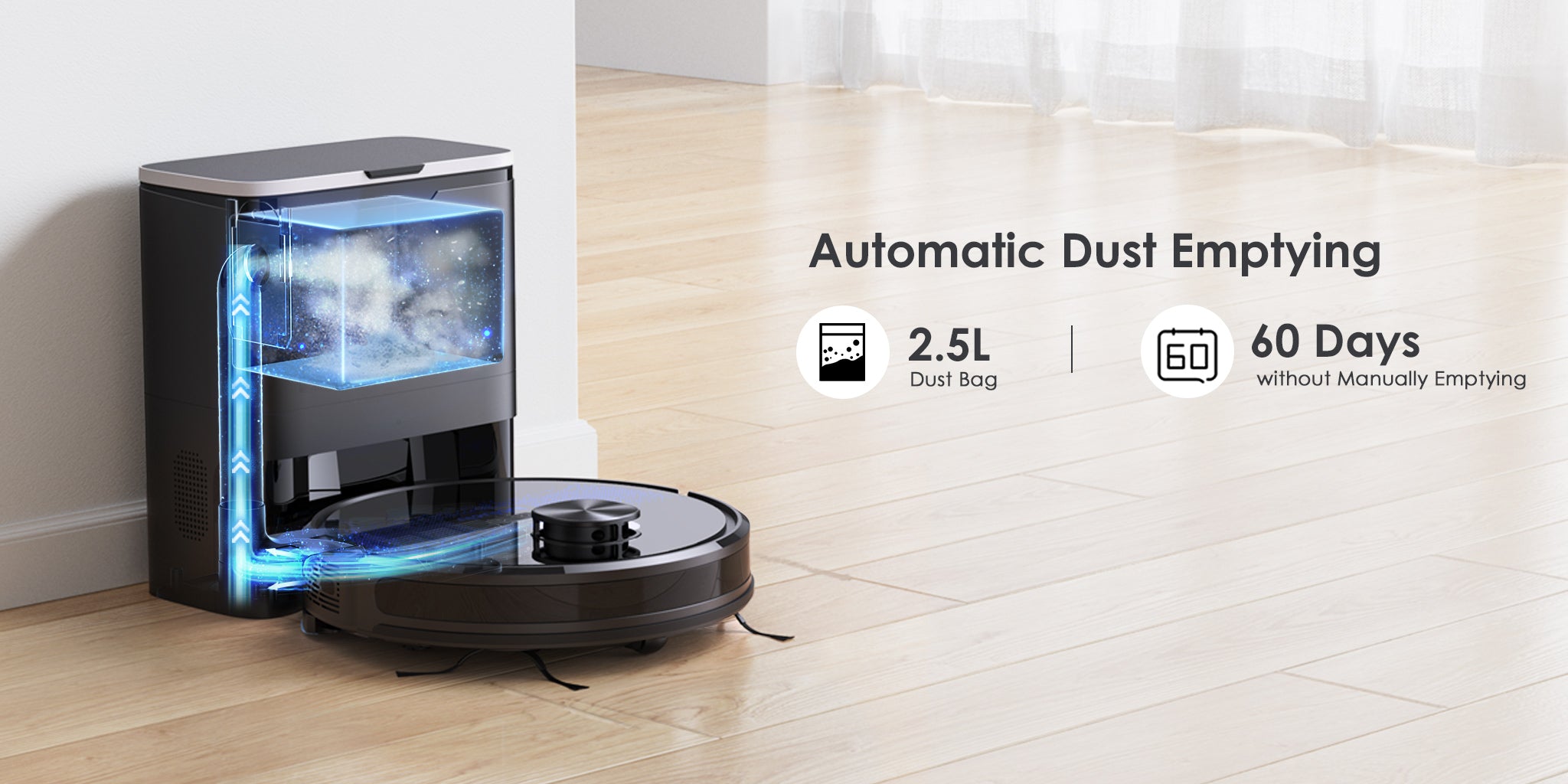 lubluelu SL60 Plus - SL60D Robot Vacuum with 2.5L Automatic Suction Station