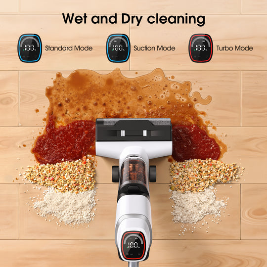 Wet and Dry cleaning: standard mode,suction mode,turbo mode