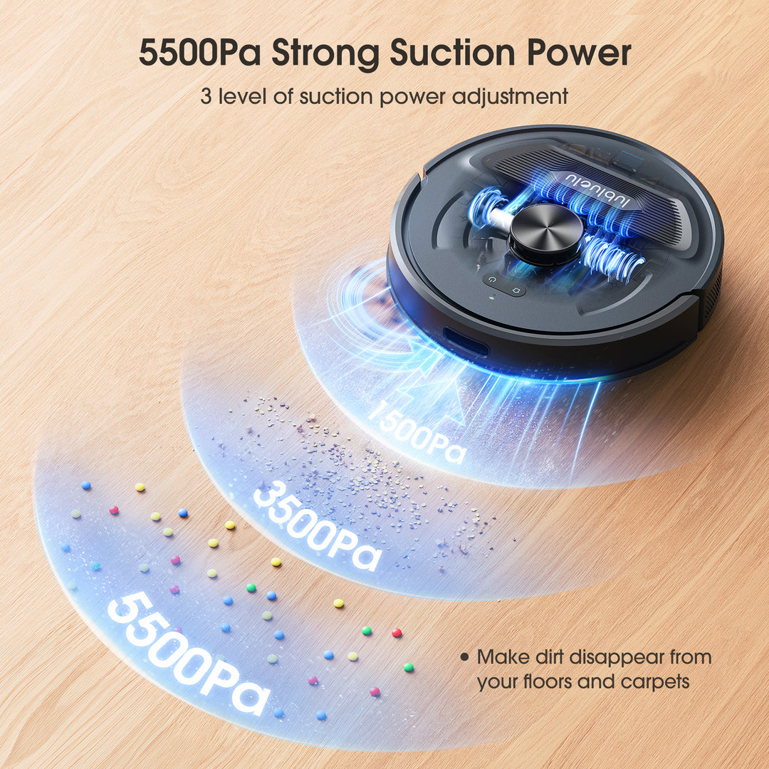 5500Pa Strong Suction Power 3 level of suction power adjustment