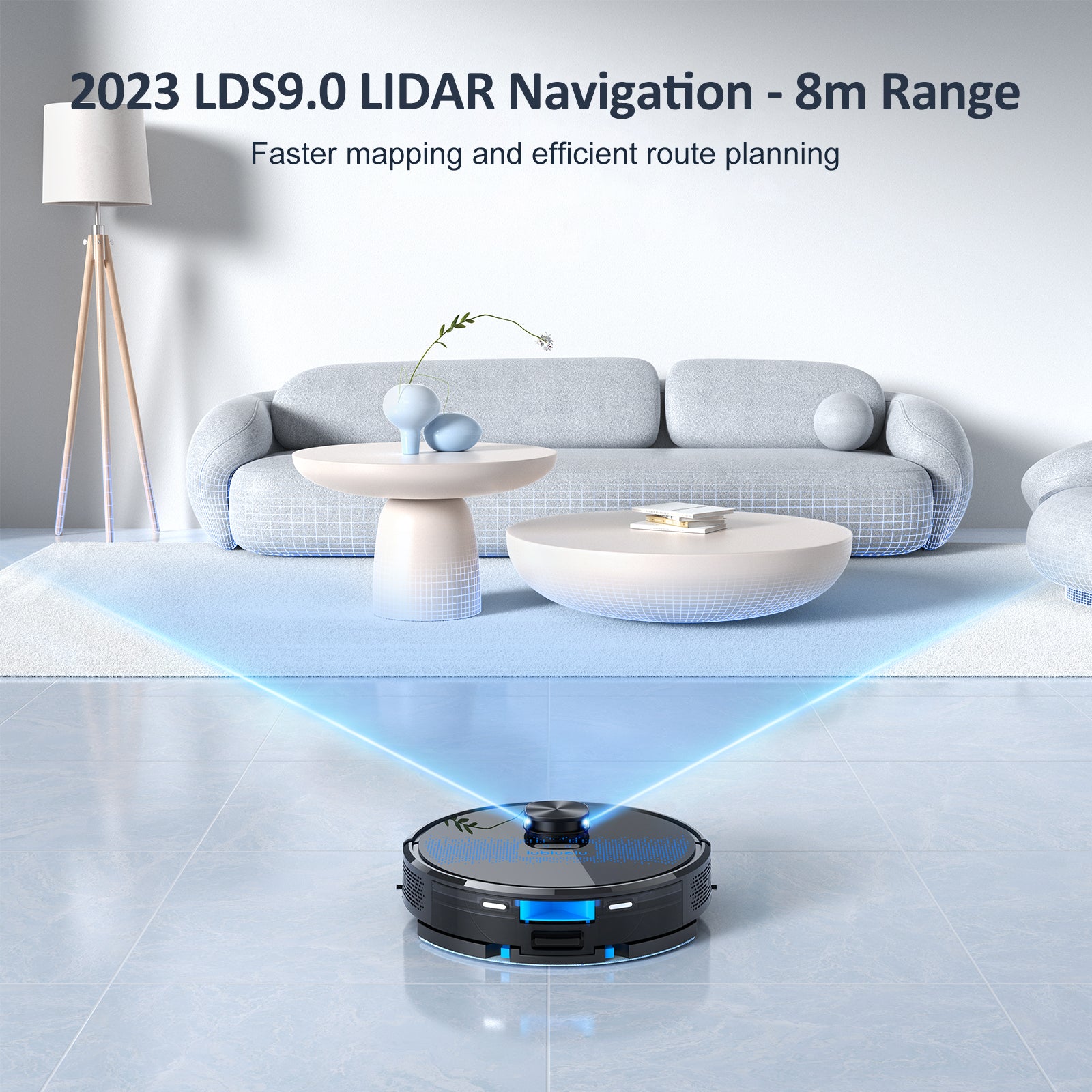LuBlueLu LASER LIDAR Robot Vacuum with Mop & Advanced Mapping