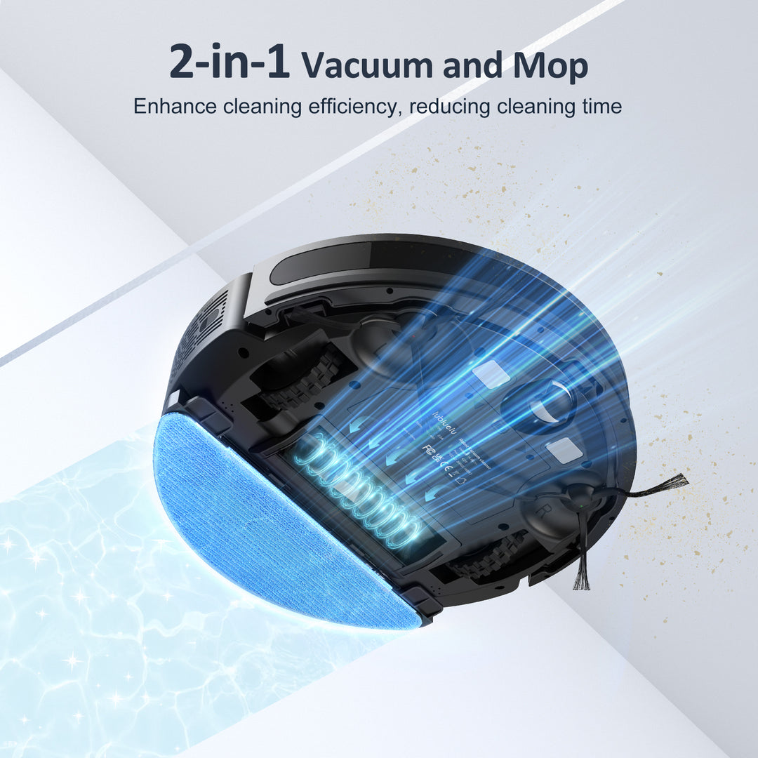 Lubluelu Robot Vacuum and Mop Combo 4000Pa, LiDAR Navigation, 3 in 1  Robotic Vacuum Cleaner with Laser, 5 Smart Mapping,10 No-go Zones, App/Alexa