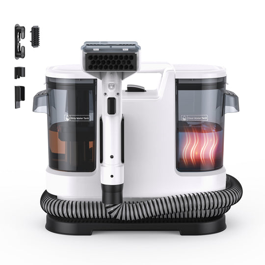 lubluelu V8 hordozható kárpit- és folttisztító - meleg és hideg vizes üzemmódok