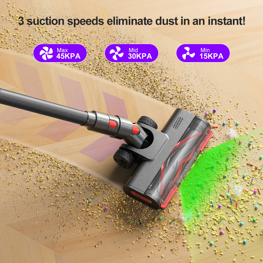 3 suction speeds eliminate dust in an instant!