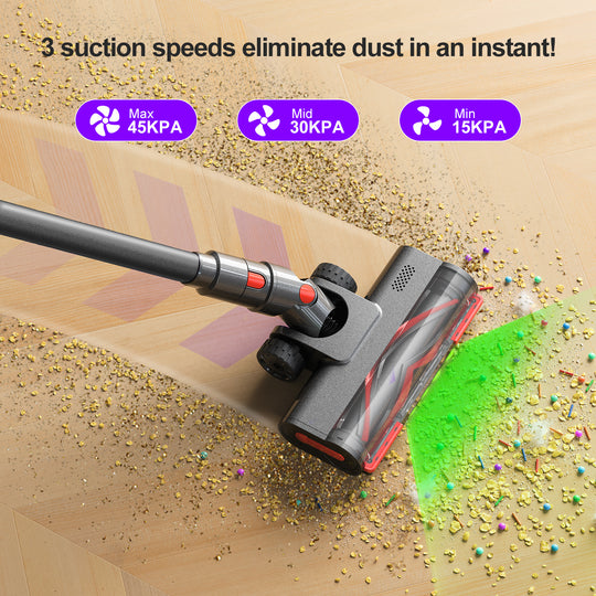 3 suction speeds eliminate dust in an instant!