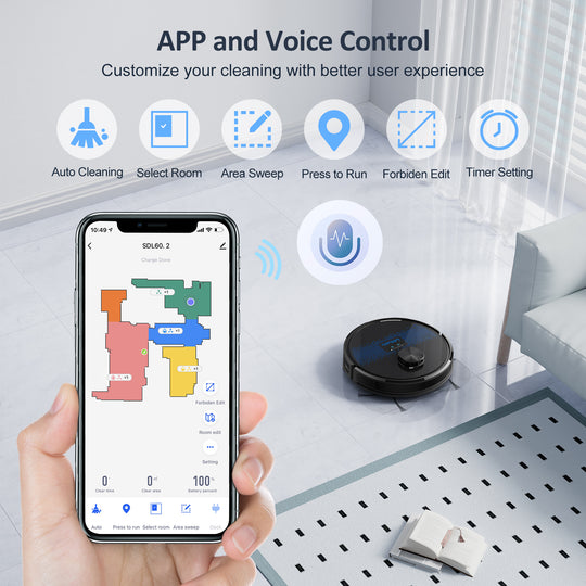 lubluelu SL60D 4000Pa Aspirapolvere robotico con navigazione LIDAR