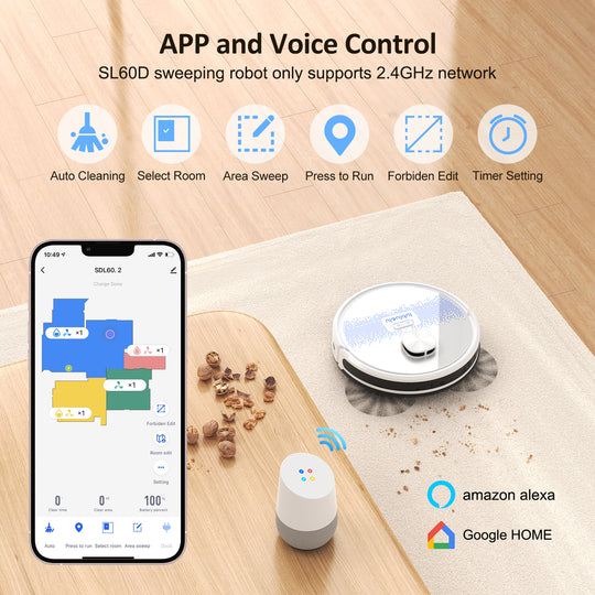lubluelu SL60D 4000Pa Aspirapolvere robotico con navigazione LIDAR