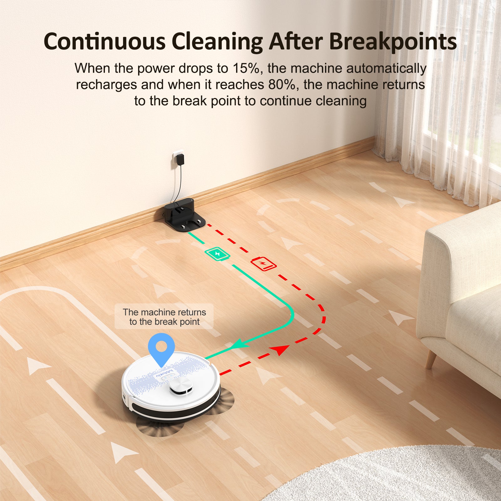 lubluelu SL60D 4000Pa LIDAR Navigation Robotic Vacuum